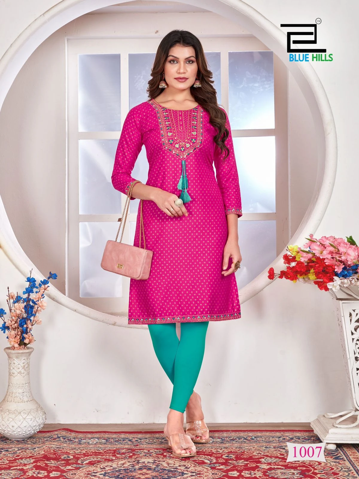 Blue Hills Priya Rayon 14Kg Wholesale Fancy Kurtis Catalog — Wholesale Kurtis, Blue Hills wholesale from Surat — view 9
